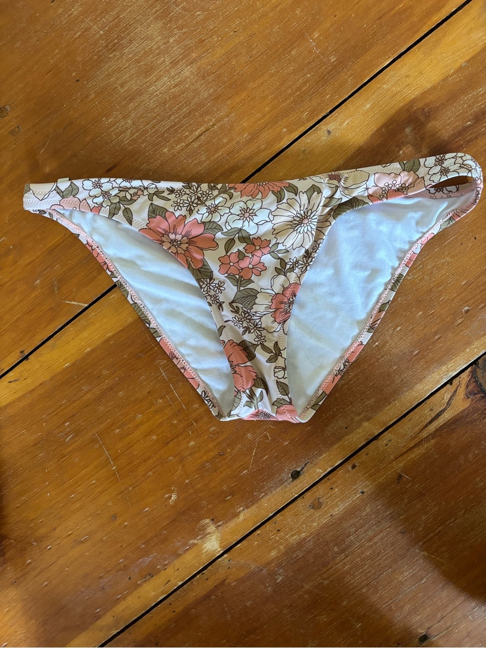 Rhythm Floral Bikini Bottoms in Peach, Cream and Green